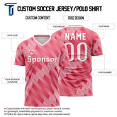 Custom Pink Strip Team Soccer Jersey